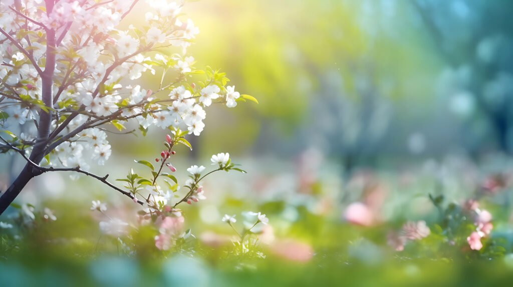 vecteezy blurred spring background nature with blooming glade 24264951