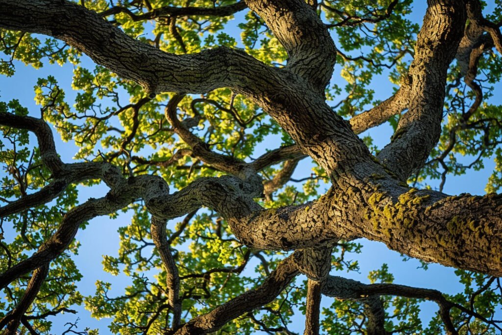 branches of oak tree background