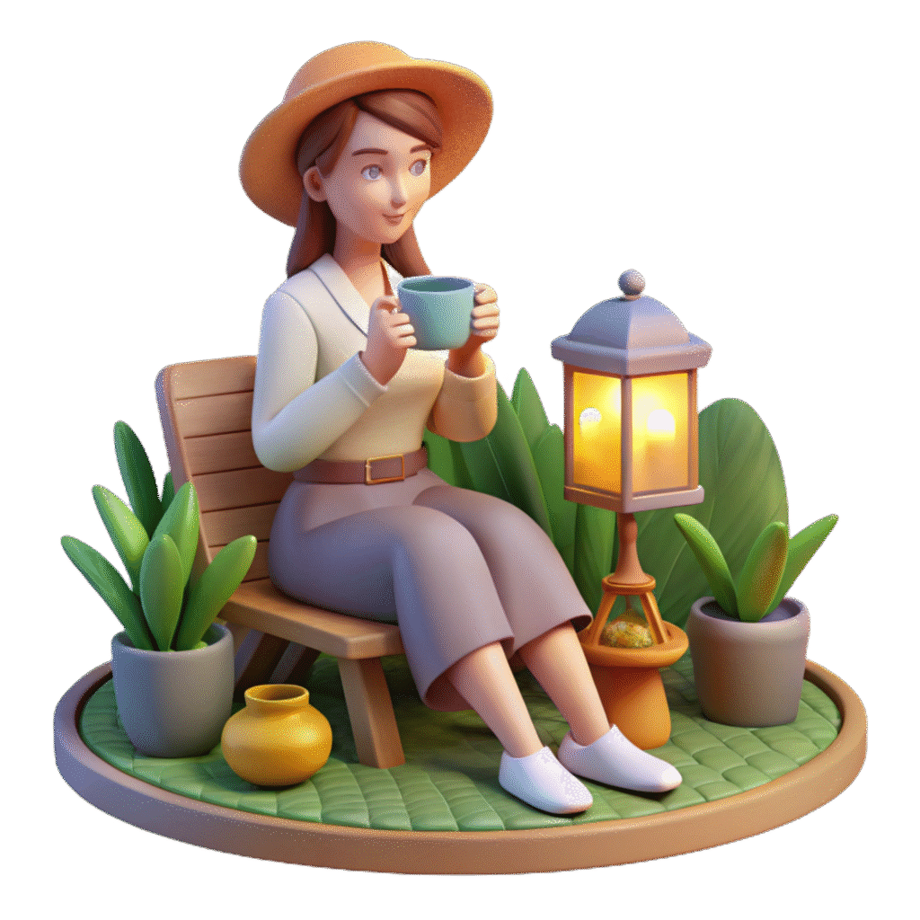 vecteezy extraordinary minimalist woman drinking tea in garden side 57571532